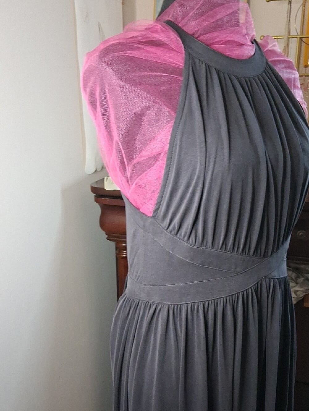 silence + noise Black Halter Maxi Dress with Gathered Bodice - Picture 4 of 11